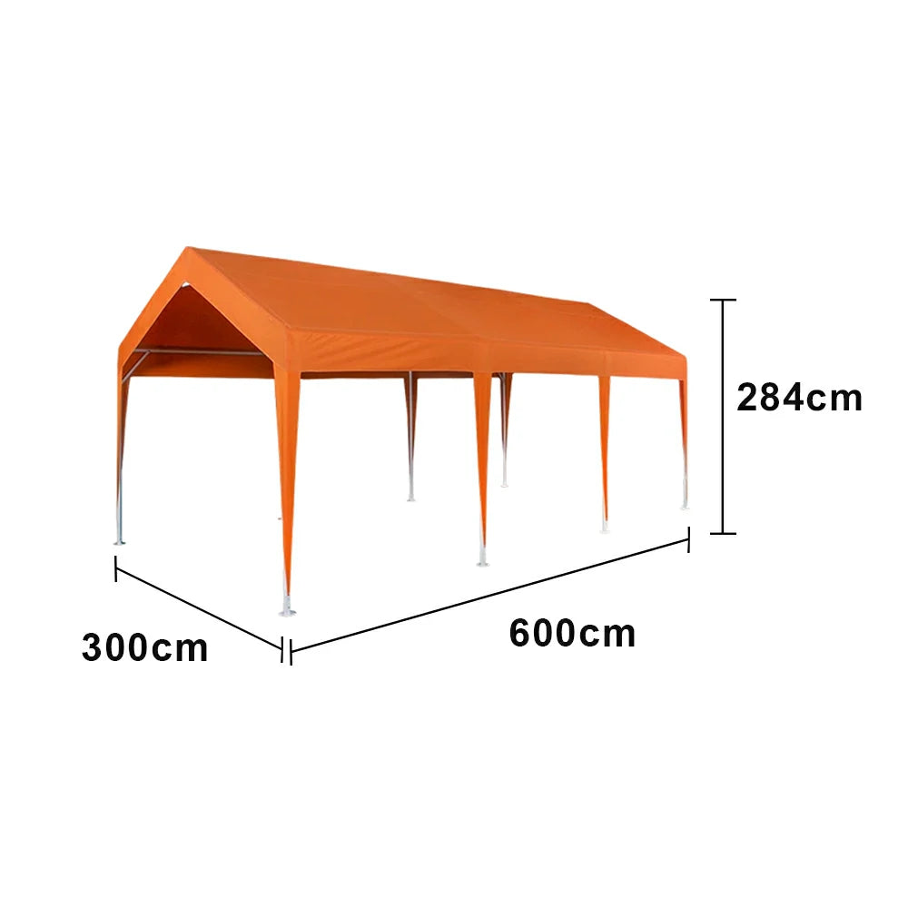TREKKA Heavy-Duty Outdoor Canopy Tent - 3x6m Large Canopy with Reinforced Steel Frame, Waterproof & UV-Resistant Fabric, Wind-Stable Structure - Orange