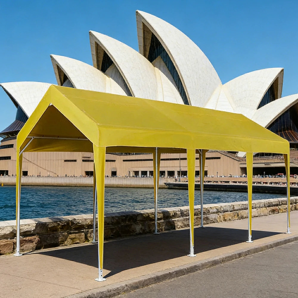 TREKKA Heavy-Duty Outdoor Canopy Tent - 3x6m Large Canopy with Reinforced Steel Frame, Waterproof & UV-Resistant Fabric, Wind-Stable Structure - Orange