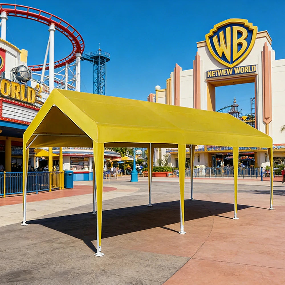 TREKKA Heavy-Duty Outdoor Canopy Tent - 3x6m Large Canopy with Reinforced Steel Frame, Waterproof & UV-Resistant Fabric, Wind-Stable Structure - Orange