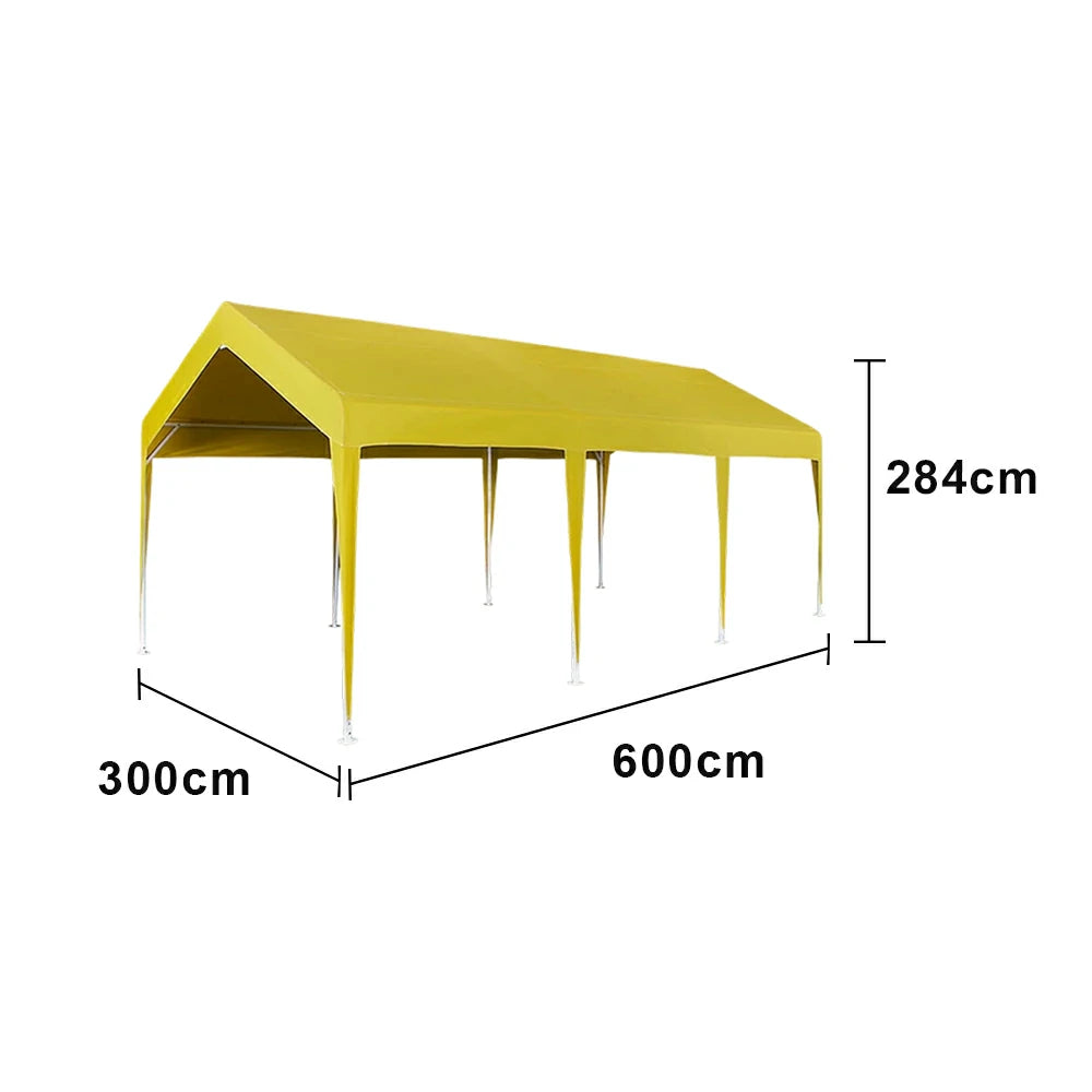 TREKKA Heavy-Duty Outdoor Canopy Tent - 3x6m Large Canopy with Reinforced Steel Frame, Waterproof & UV-Resistant Fabric, Wind-Stable Structure - Orange