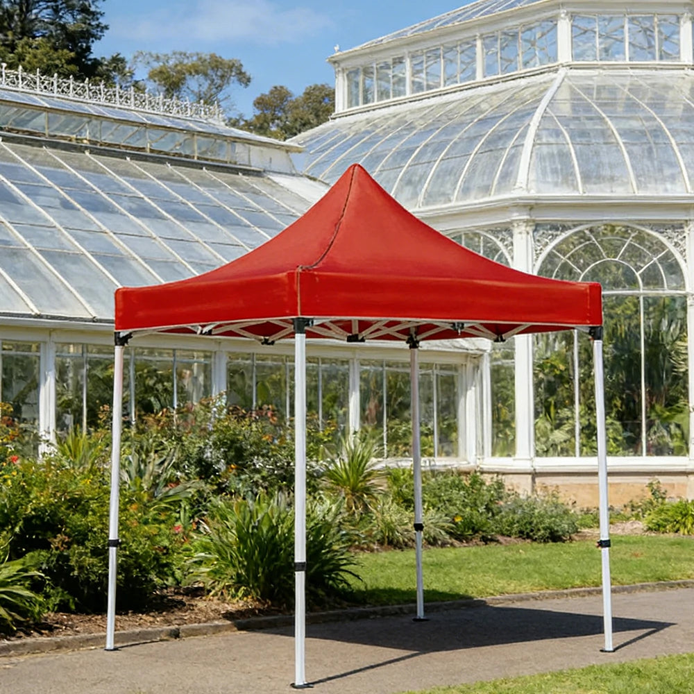 TREKKA Outdoor Pop-Up Canopy - 2/3m Square Canopy with Reinforced Steel Frame, Waterproof & UV-Resistant Fabric, Wind-Stable Structure - Red