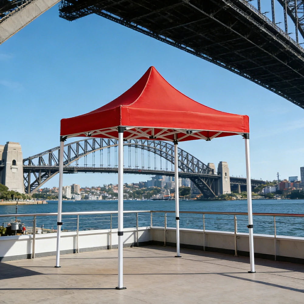 TREKKA Outdoor Pop-Up Canopy - 2/3m Square Canopy with Reinforced Steel Frame, Waterproof & UV-Resistant Fabric, Wind-Stable Structure - Red