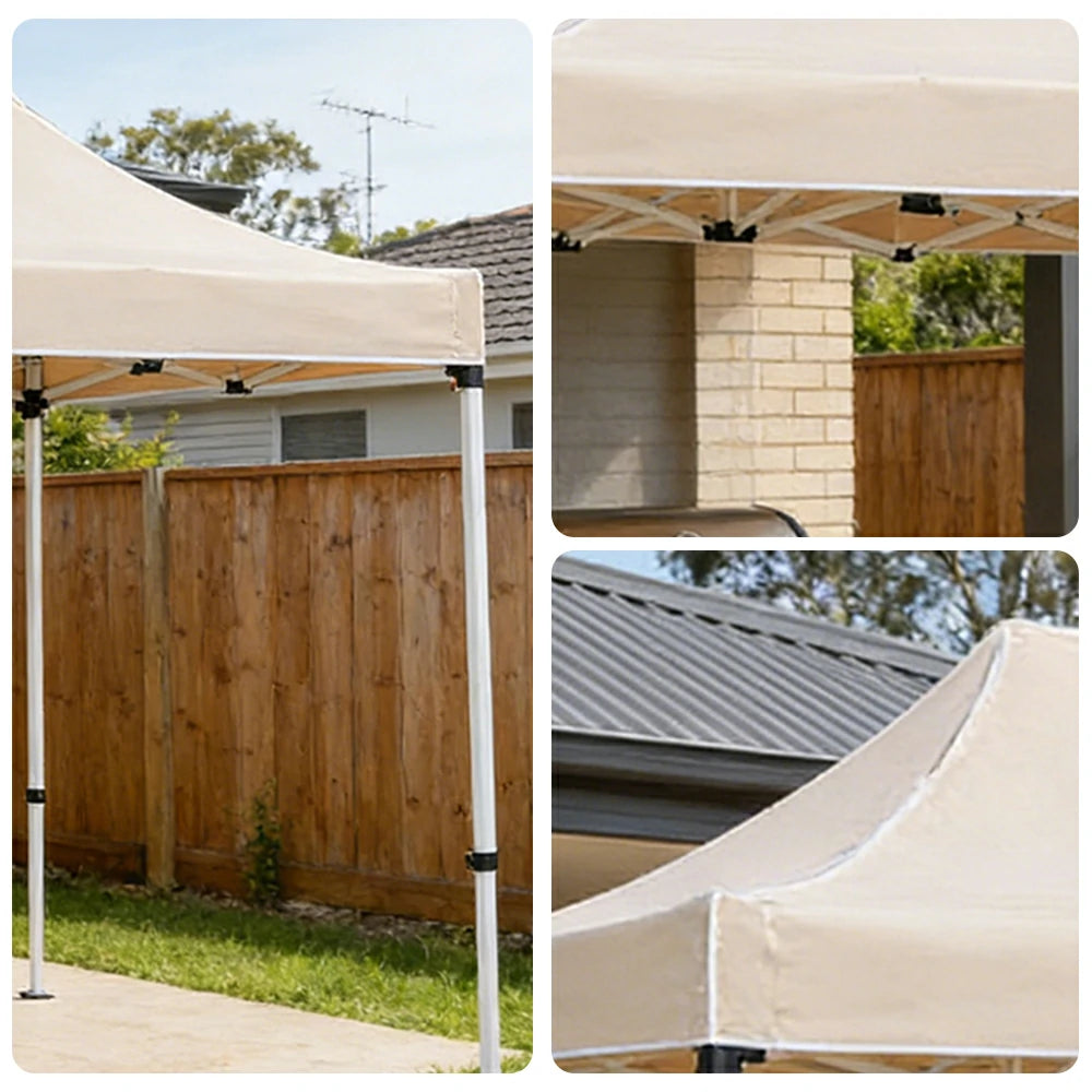 TREKKA Outdoor Pop-Up Canopy - 2/3m Square Canopy with Reinforced Steel Frame, Waterproof & UV-Resistant Fabric, Wind-Stable Structure - Beige