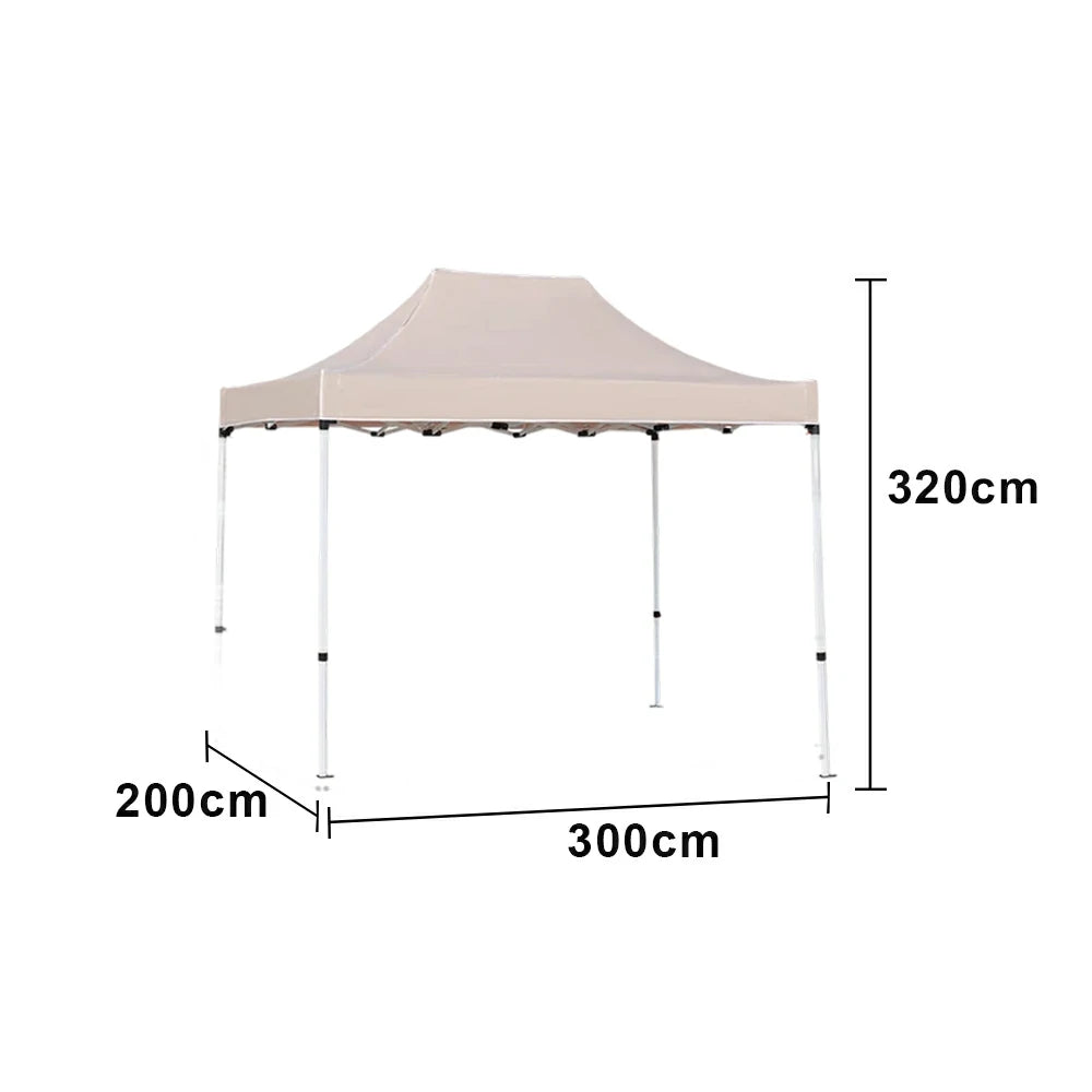 TREKKA Outdoor Pop-Up Canopy - 2/3m Square Canopy with Reinforced Steel Frame, Waterproof & UV-Resistant Fabric, Wind-Stable Structure - Beige