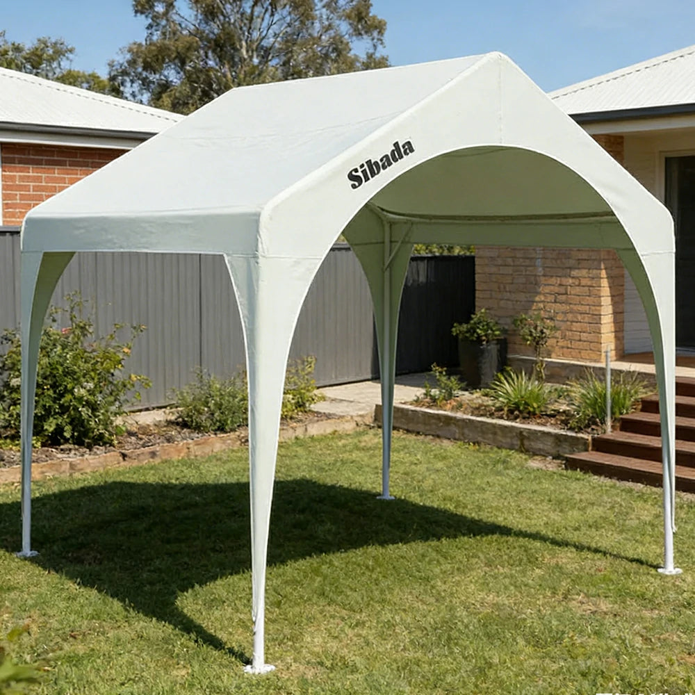 TREKKA Outdoor Arch Canopy Gazebo - 3x3m Canopy Only with Reinforced Steel Frame, Waterproof & UV-Resistant Fabric, Wind-Stable Structure - Green