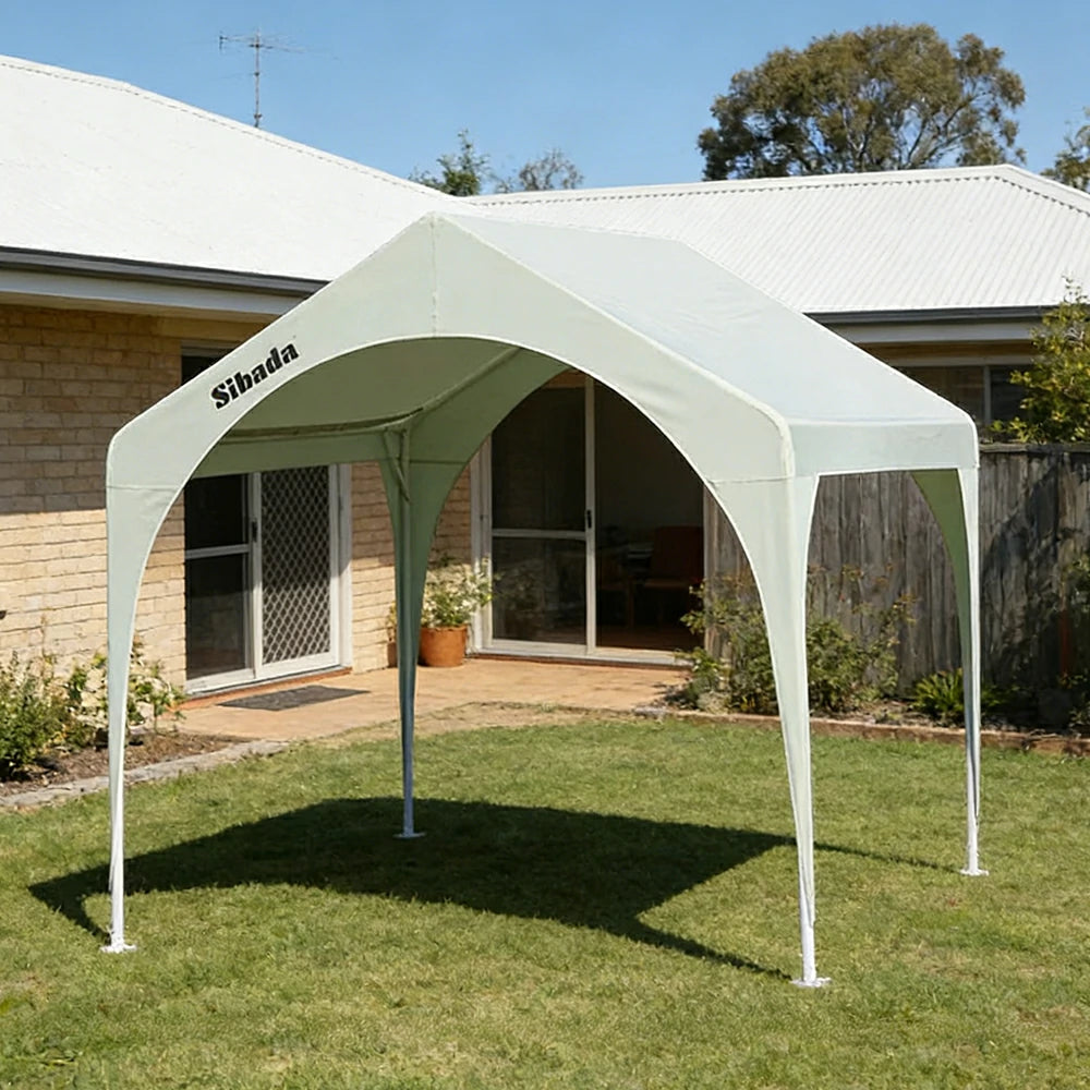 TREKKA Outdoor Arch Canopy Gazebo - 3x3m Canopy Only with Reinforced Steel Frame, Waterproof & UV-Resistant Fabric, Wind-Stable Structure - Green