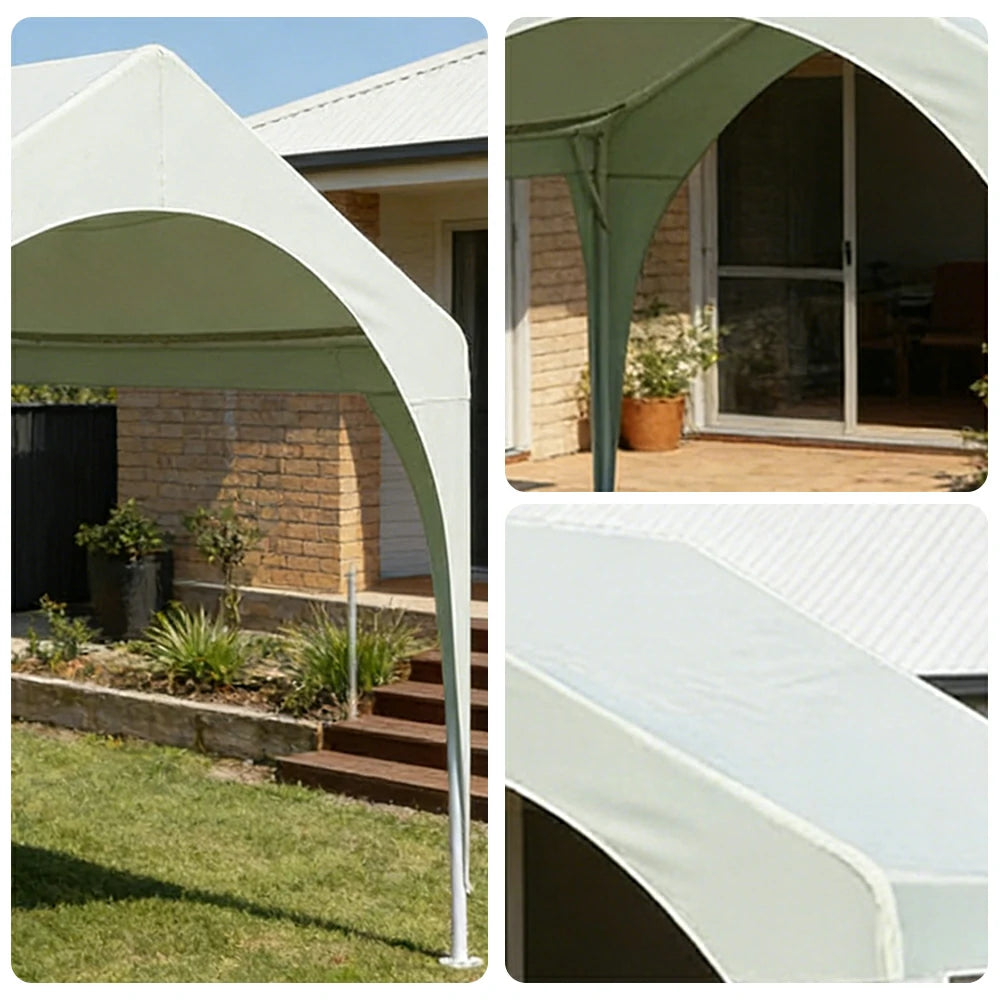 TREKKA Outdoor Arch Canopy Gazebo - 3x3m Canopy Only with Reinforced Steel Frame, Waterproof & UV-Resistant Fabric, Wind-Stable Structure - Green