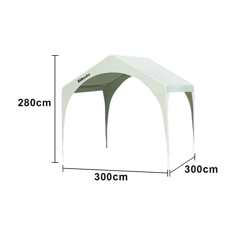 TREKKA Outdoor Arch Canopy Gazebo - 3x3m Canopy Only with Reinforced Steel Frame, Waterproof & UV-Resistant Fabric, Wind-Stable Structure - Green