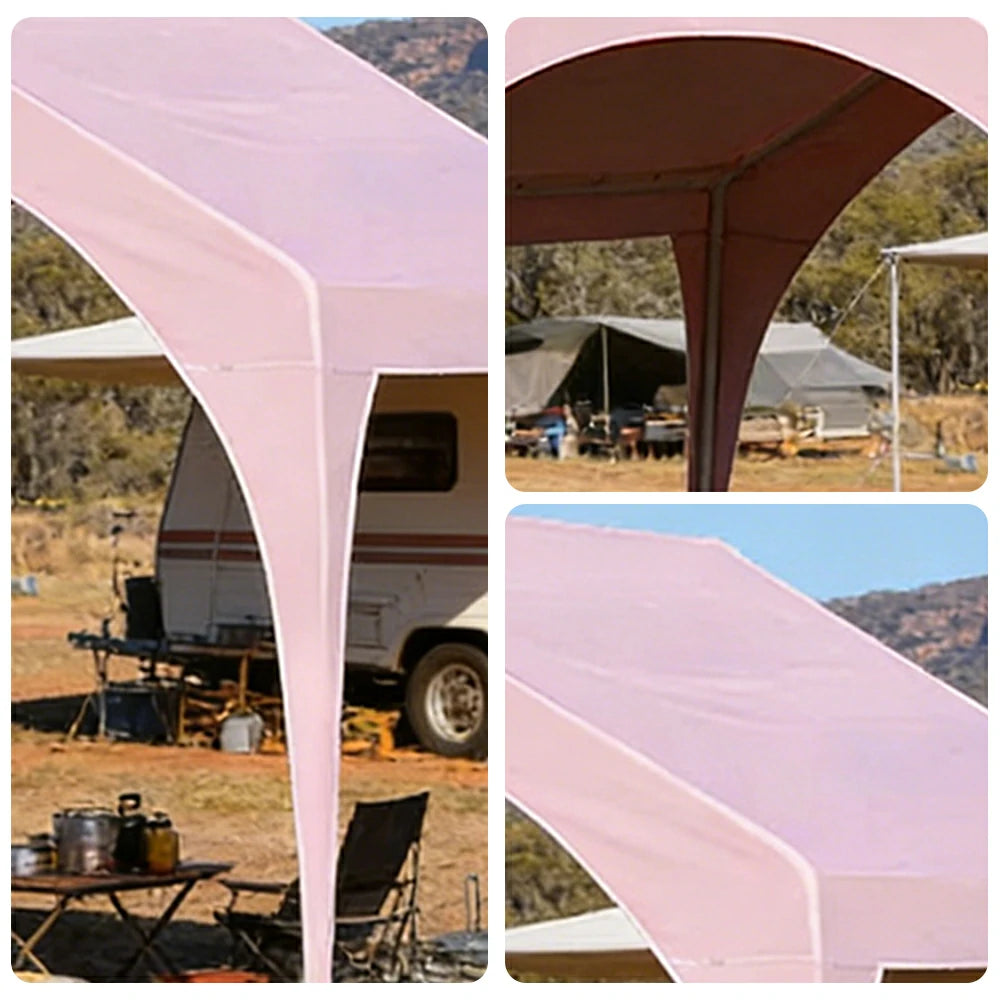 TREKKA Outdoor Arch Canopy Gazebo - 3x3m Canopy Only with Reinforced Steel Frame, Waterproof & UV-Resistant Fabric, Wind-Stable Structure - Pink