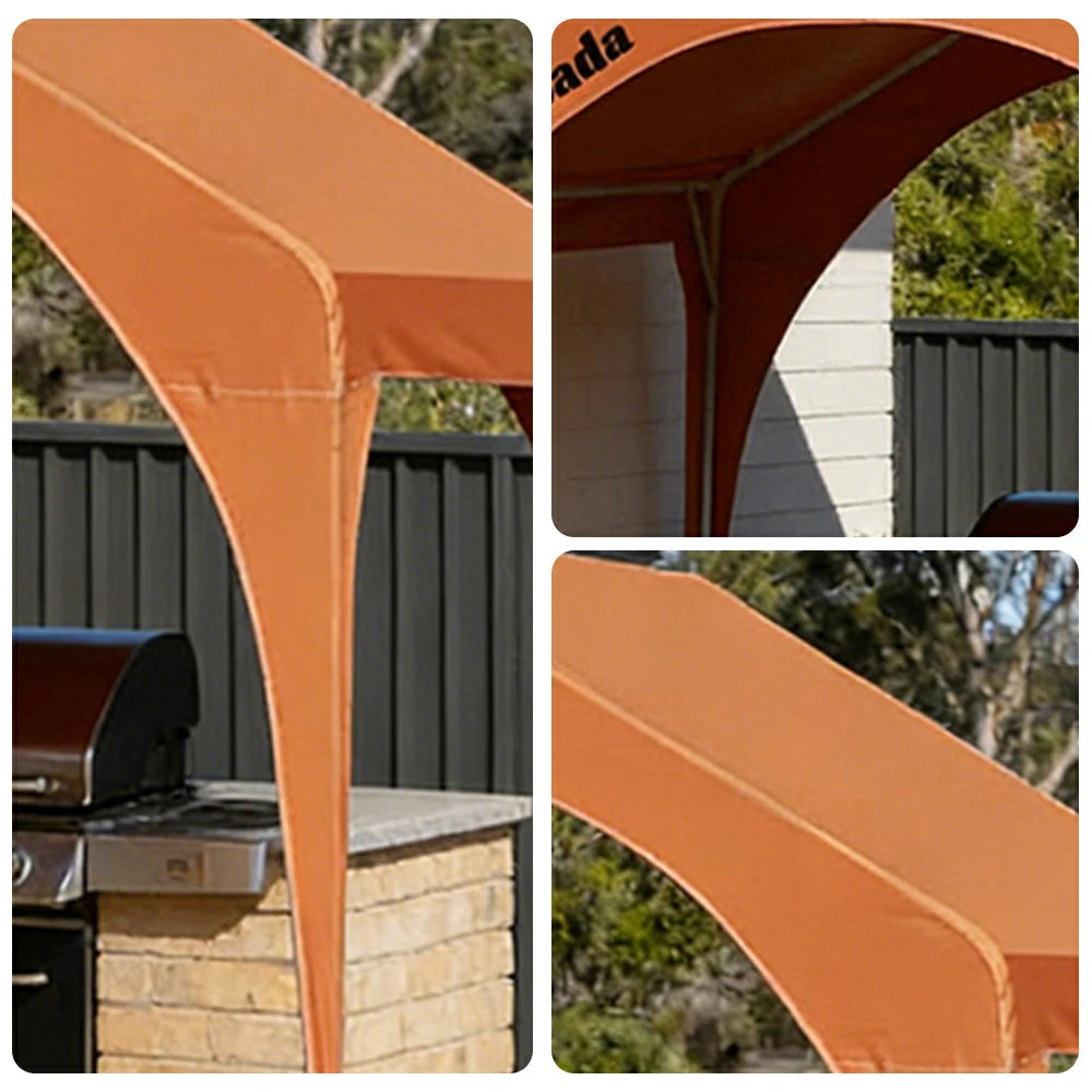 TREKKA Outdoor Arch Canopy Gazebo - 3x3m Canopy Only with Reinforced Steel Frame, Waterproof & UV-Resistant Fabric, Wind-Stable Structure - Orange