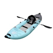 TREKKA 328/388/420cm Inflatable Kayak Elastic Seat, Durable PVC, High-Pressure Valve, Quick-Release Fins, Ideal for Sea & Lake Fishing - Blue