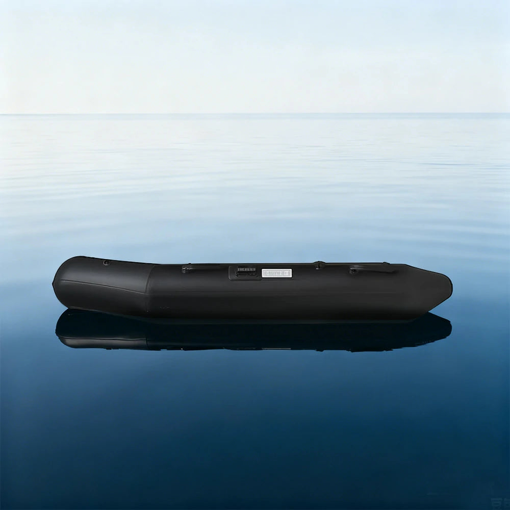 TREKKA 330cm Inflatable Kayak Durable PVC Construction Multi-Chamber Design Quick-Drain Valve Ideal for Fishing & Recreation - Black