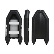 TREKKA 330cm Inflatable Kayak Durable PVC Construction Multi-Chamber Design Quick-Drain Valve Ideal for Fishing & Recreation - Black