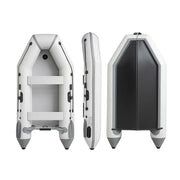 TREKKA 330cm Inflatable Kayak Durable PVC Construction Multi-Chamber Design Quick-Drain Valve Ideal for Fishing & Recreation - Grey