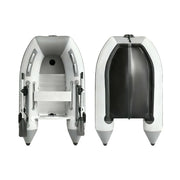 TREKKA 230/330/430cm Inflatable Kayak Durable PVC Construction Multi-Chamber Design Quick-Drain Valve Ideal for Fishing & Recreation - Grey