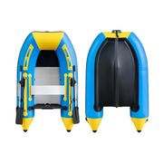 TREKKA 230/330/380cm Inflatable Kayak Durable PVC Construction Multi-Chamber Design Quick-Drain Valve Ideal for Fishing & Recreation - Blue