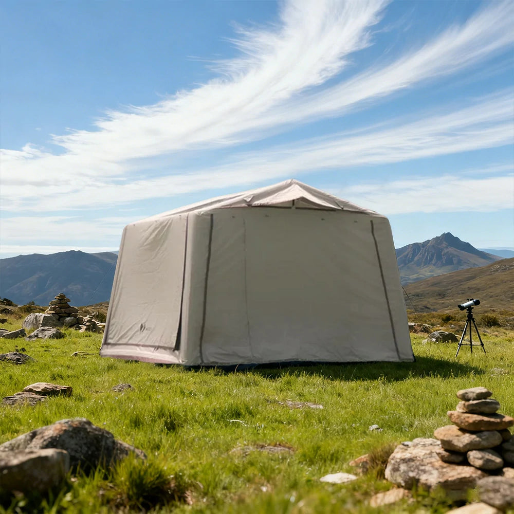 TREKKA Multi-Awning Ridge Camping Tent 7.8 Blackout Edition - UV-Resistant, Waterproof, Spacious Interior, Quick Setup - Black