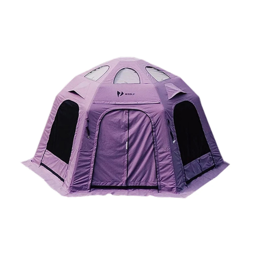 TREKKA Camping Tent with Mesh, Floor Mat & 3-Side TPU Door Panels - Waterproof, Windproof, Spacious, Easy Setup - Purple