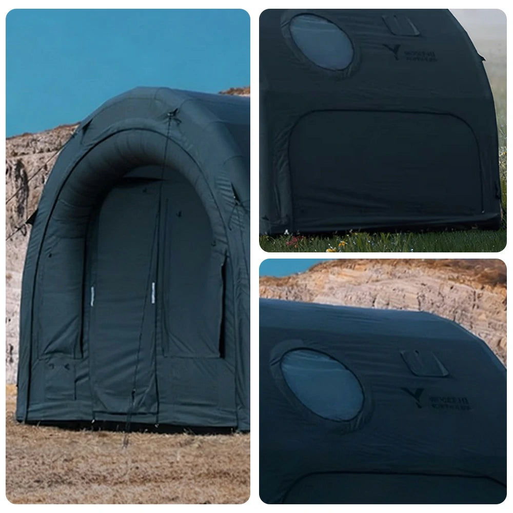 TREKKA Wormhole Inflatable Camping Tent - Windproof, Waterproof, Spacious Interior, Quick Setup for All-Season Outdoor Use - Shadow Grey