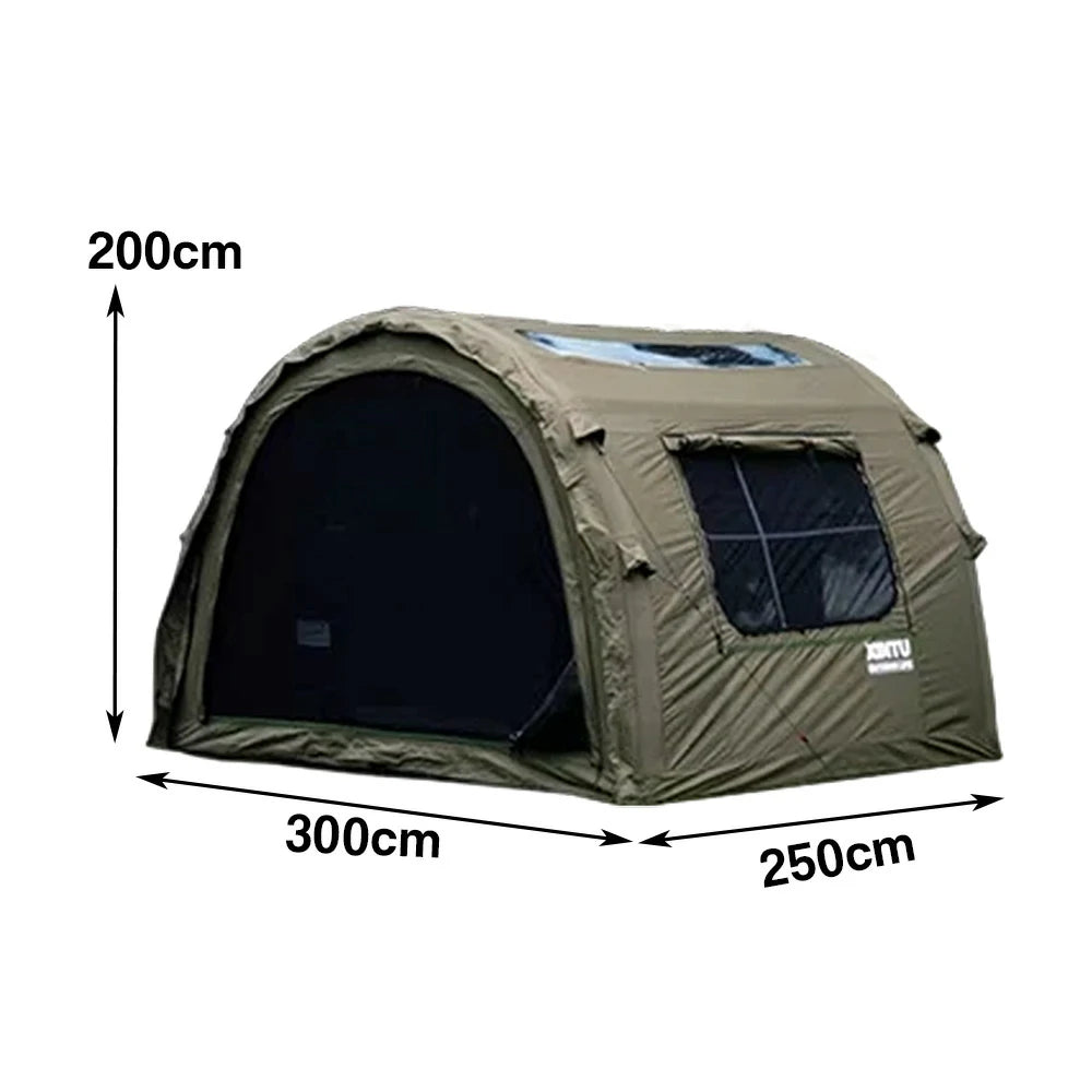 TREKKA Modular Inflatable Camping Tent for 2–3 People - All-Season Design, Extra-Stable Structure, Ideal for Autumn & Winter Camping - Army Green