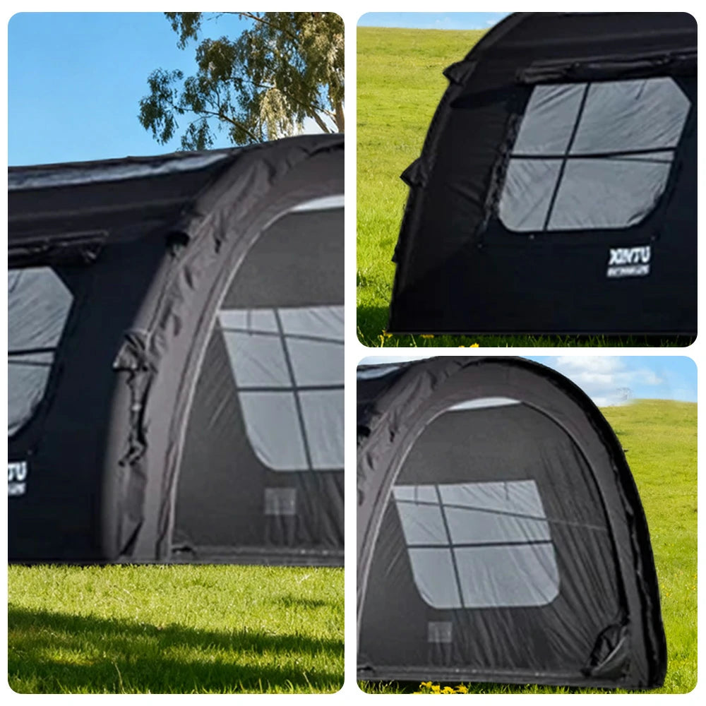 TREKKA Modular Inflatable Camping Tent for 2–3 People - All-Season Design, Extra-Stable Structure, Ideal for Autumn & Winter Camping - Black