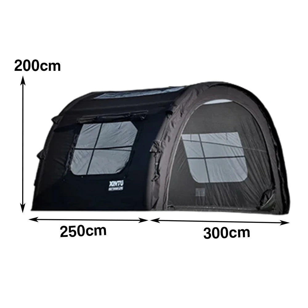 TREKKA Modular Inflatable Camping Tent for 2–3 People - All-Season Design, Extra-Stable Structure, Ideal for Autumn & Winter Camping - Black