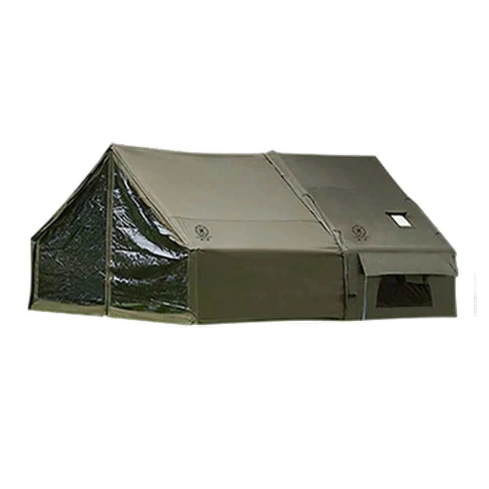 TREKKA Inflatable Camping Tent with Blackout Vestibule - UPF50+ Sun Protection, All-Season Shelter for 2–4 People - Army Green