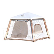 TREKKA Inflatable Camping Tent with Silver-Coated Roof - UPF50+ Sun Protection, Easy Setup, Compact Shelter for 2-4 People - Cream White