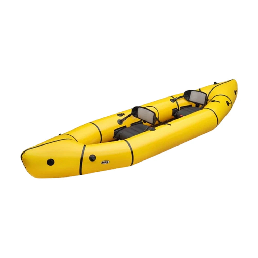 TREKKA 2-Person Inflatable Kayak Streamlined Patented Hull Lightweight Compact Design Spacious Interior for Recreation & Travel - Yellow