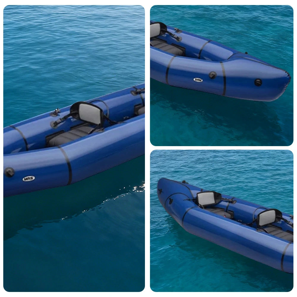 TREKKA 2-Person Inflatable Kayak Streamlined Patented Hull Lightweight Compact Design Spacious Interior for Recreation & Travel - Blue