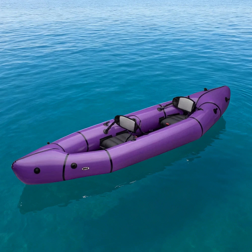 TREKKA 2-Person Inflatable Kayak Streamlined Patented Hull Lightweight Compact Design Spacious Interior for Recreation & Travel - Purple