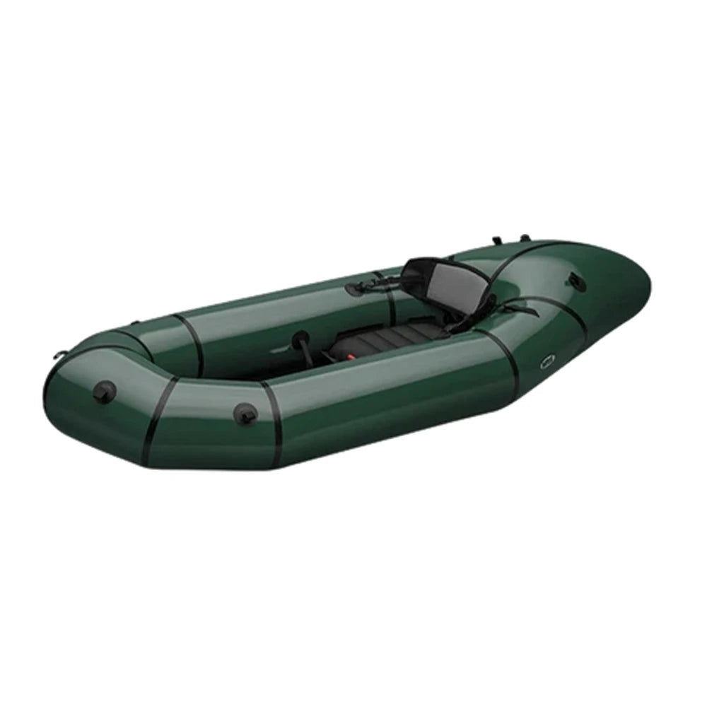 TREKKA Single Inflatable Kayak Lightweight Compact Design Breathable Mesh Backrest Ideal for Boating & Fishing - Green