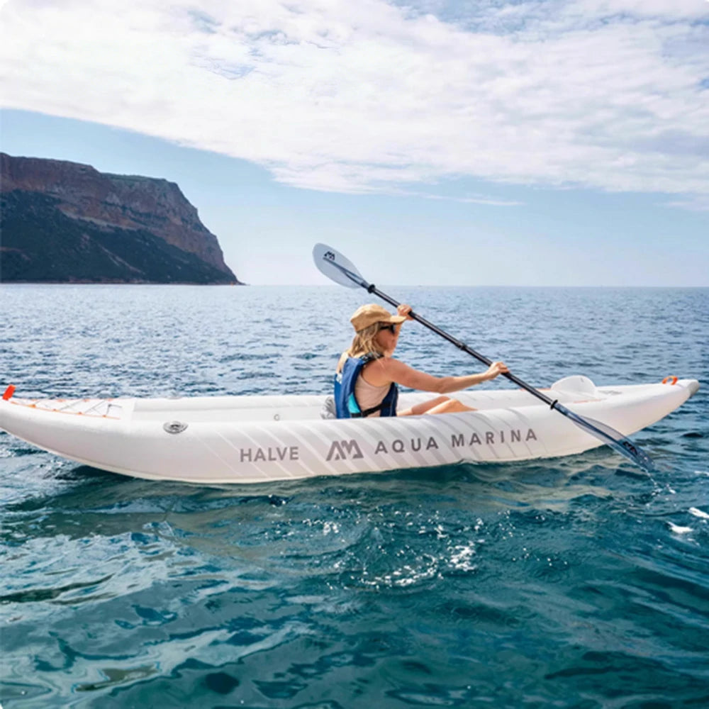 TREKKA 2-Person Inflatable Kayak Ultra-Lightweight Durable Design Tapered Bow Splash Guard Ideal for Boating & Fishing