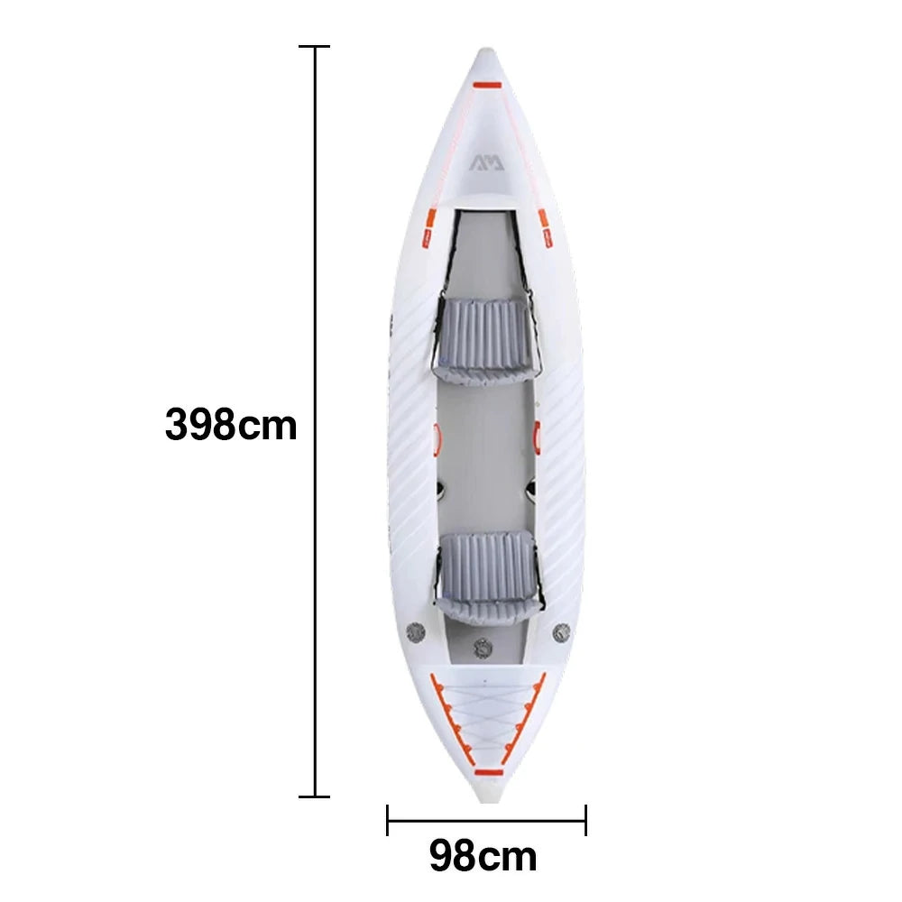 TREKKA 2-Person Inflatable Kayak Ultra-Lightweight Durable Design Tapered Bow Splash Guard Ideal for Boating & Fishing