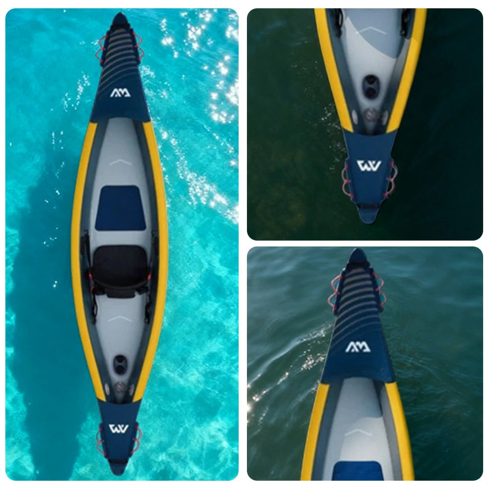 TREKKA 1/2/3-Person Inflatable Kayak Lightweight Durable Design Inflatable Keel Splash-Proof Shields Ideal for Boating & Fishing