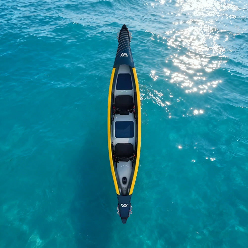 TREKKA 1/2/3-Person Inflatable Kayak Lightweight Durable Design Inflatable Keel Splash-Proof Shields Ideal for Boating & Fishing