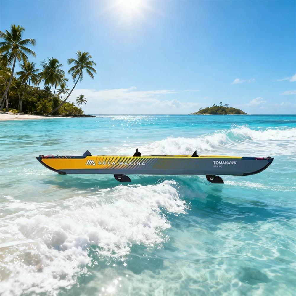 TREKKA 1/2/3-Person Inflatable Kayak Lightweight Durable Design Inflatable Keel Splash-Proof Shields Ideal for Boating & Fishing