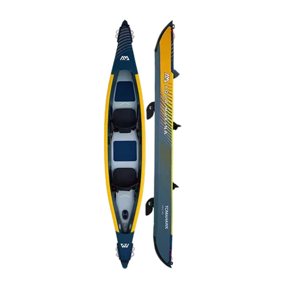 TREKKA 1/2/3-Person Inflatable Kayak Lightweight Durable Design Inflatable Keel Splash-Proof Shields Ideal for Boating & Fishing