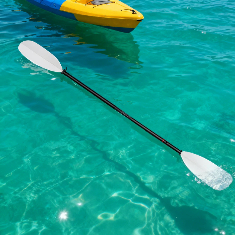 TREKKA Fiberglass Paddle Adjustable Blade Splash Guard 220cm Lightweight for Inflatable Kayaks & Canoes - White