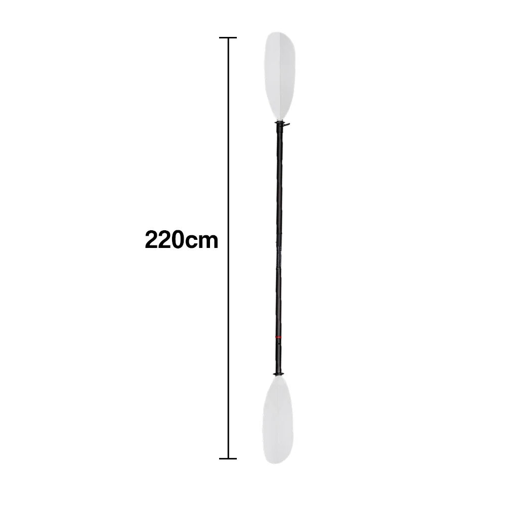 TREKKA Fiberglass Paddle Adjustable Blade Splash Guard 220cm Lightweight for Inflatable Kayaks & Canoes - White