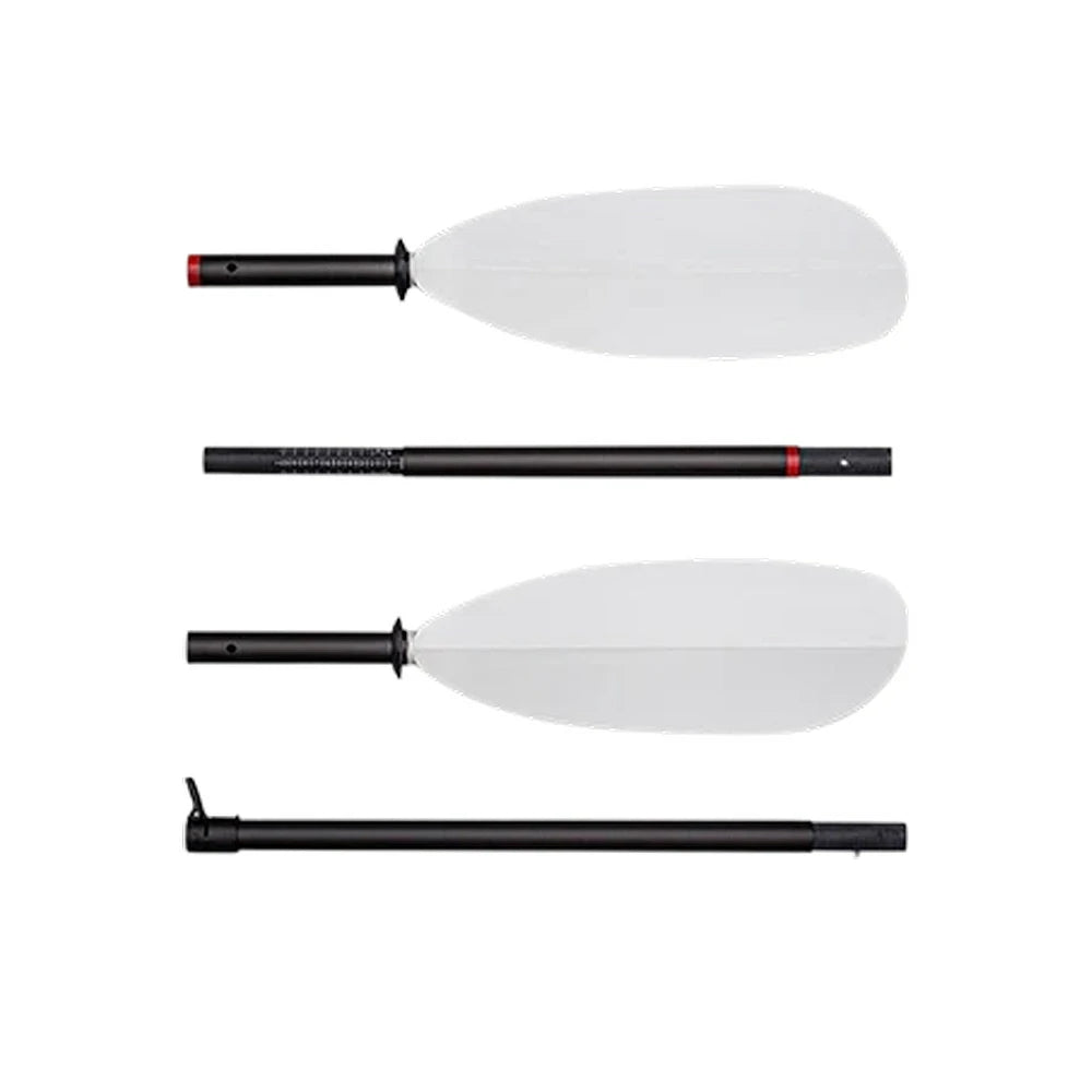TREKKA Fiberglass Paddle Adjustable Blade Splash Guard 220cm Lightweight for Inflatable Kayaks & Canoes - White