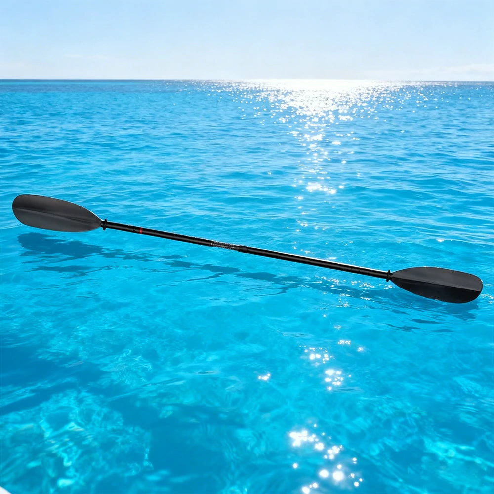 TREKKA Fiberglass Paddle Adjustable Blade Splash Guard 220cm Lightweight for Inflatable Kayaks & Canoes - Black