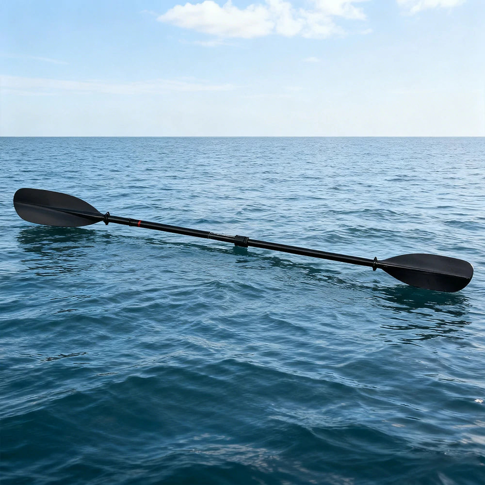 TREKKA Fiberglass Paddle Adjustable Blade Splash Guard 220cm Lightweight for Inflatable Kayaks & Canoes - Black