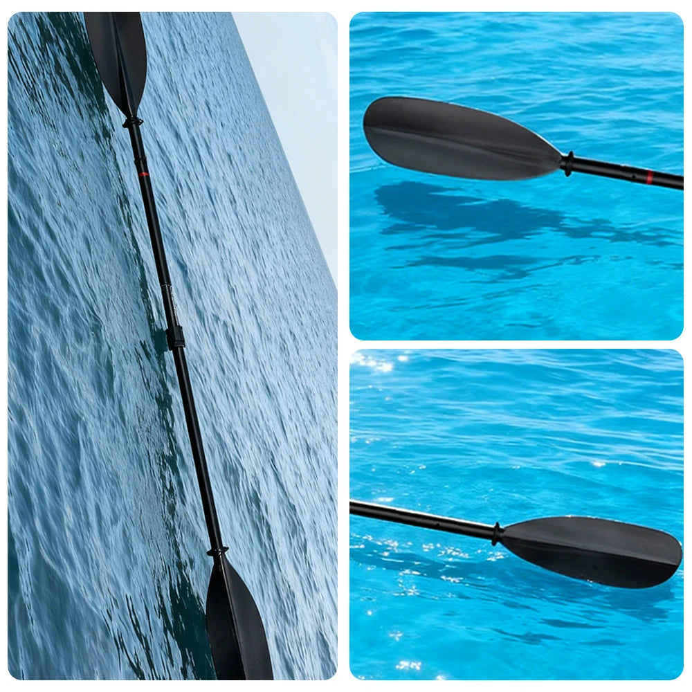 TREKKA Fiberglass Paddle Adjustable Blade Splash Guard 220cm Lightweight for Inflatable Kayaks & Canoes - Black