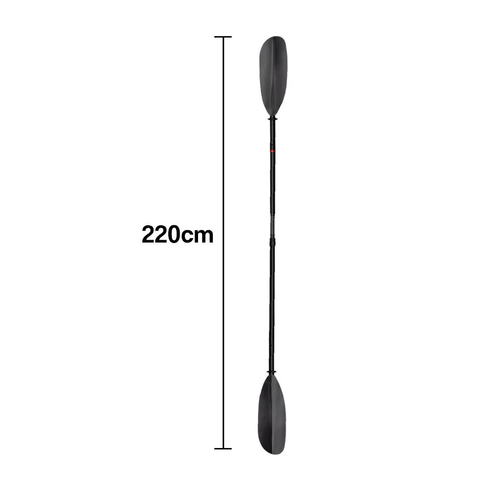 TREKKA Fiberglass Paddle Adjustable Blade Splash Guard 220cm Lightweight for Inflatable Kayaks & Canoes - Black