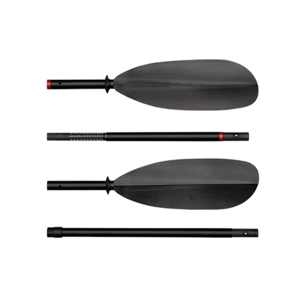 TREKKA Fiberglass Paddle Adjustable Blade Splash Guard 220cm Lightweight for Inflatable Kayaks & Canoes - Black