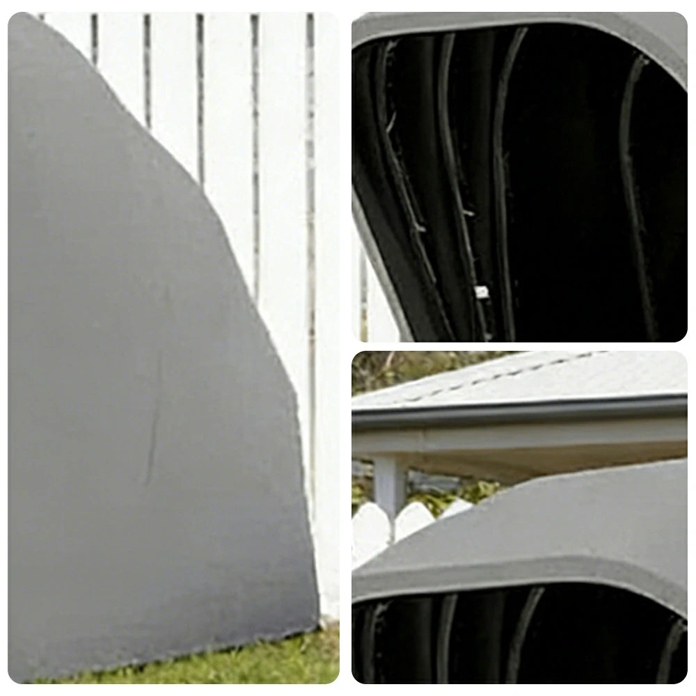 TREKKA Fully Automatic Car Canopy - 5.5/6m Retractable Cover with Stainless Steel Frame, Remote Control Operation, Waterproof & UV-Resistant Fabric - Grey