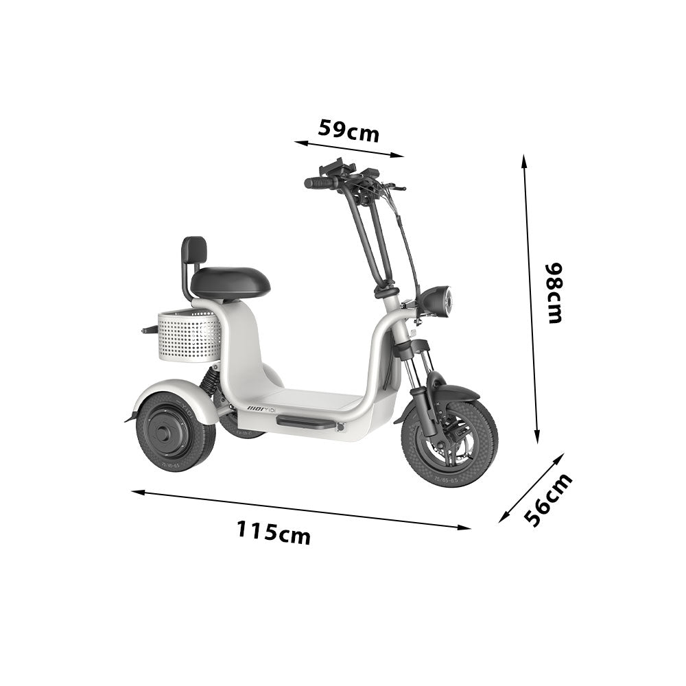 YIDI CC3 400W 48V 13Ah 11-inch Lithium Battery Foldable Electric Scooter  White High Carbon Steel Drum Brake