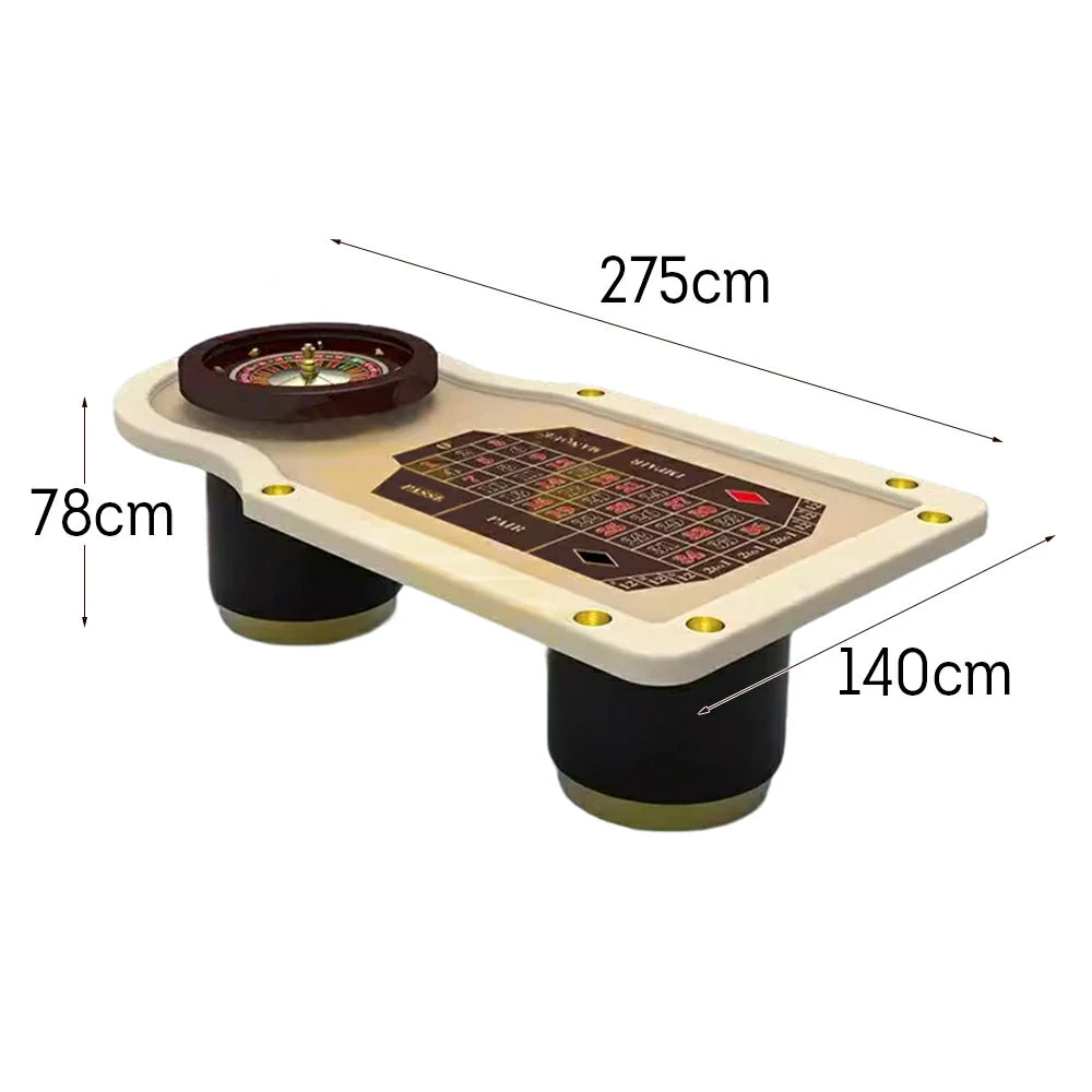 VERSA 275cm Length Roulette Table W/ Roulette Wheel Home Game Rooms Private Events - Wood