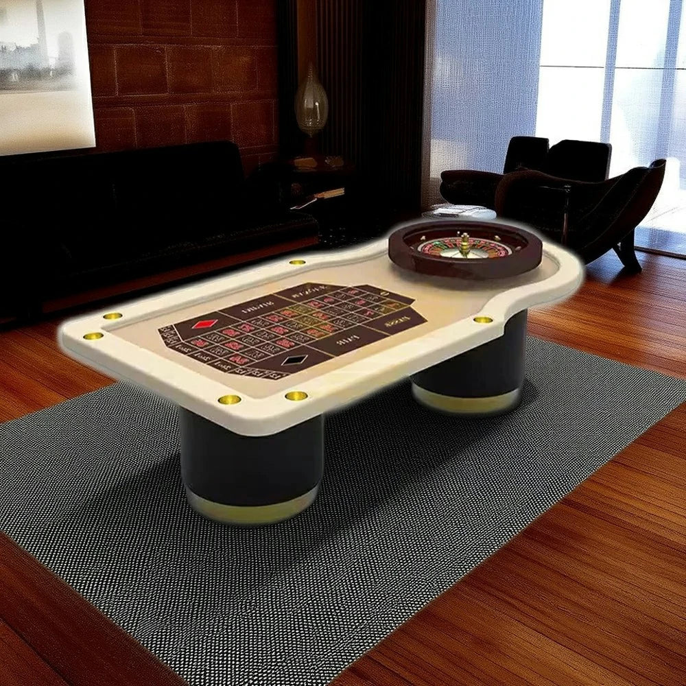 VERSA 275cm Length Roulette Table W/ Roulette Wheel Home Game Rooms Private Events - Wood